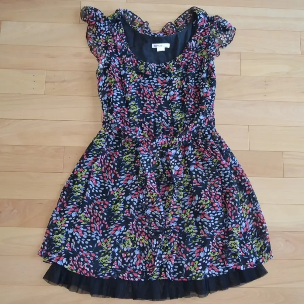 Kensie Dress Midi Abstract Floral Dress Size 8
